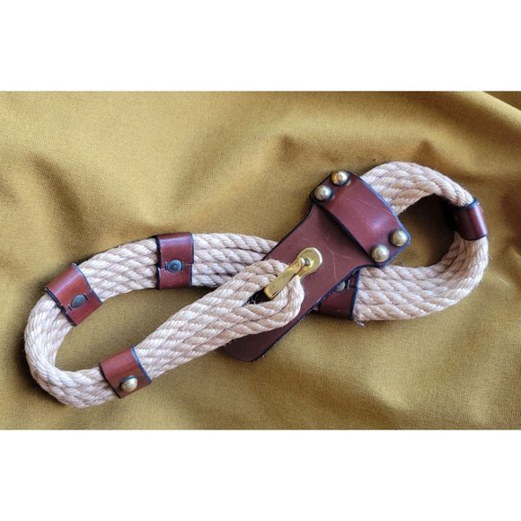 RARE Vintage 1960s ETIENNE AIGNER Novelty Hook Nautical Style Cord Belt - 24\